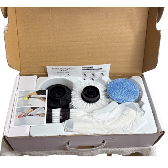 Multifunctional Electric Cleaning Brush White Cordless Fast Charge 8 Brush NEW - Picture 6 of 7